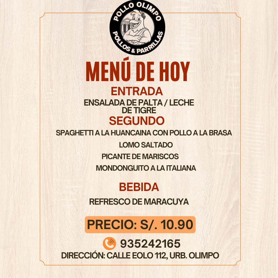 Menú Brasa de hoy